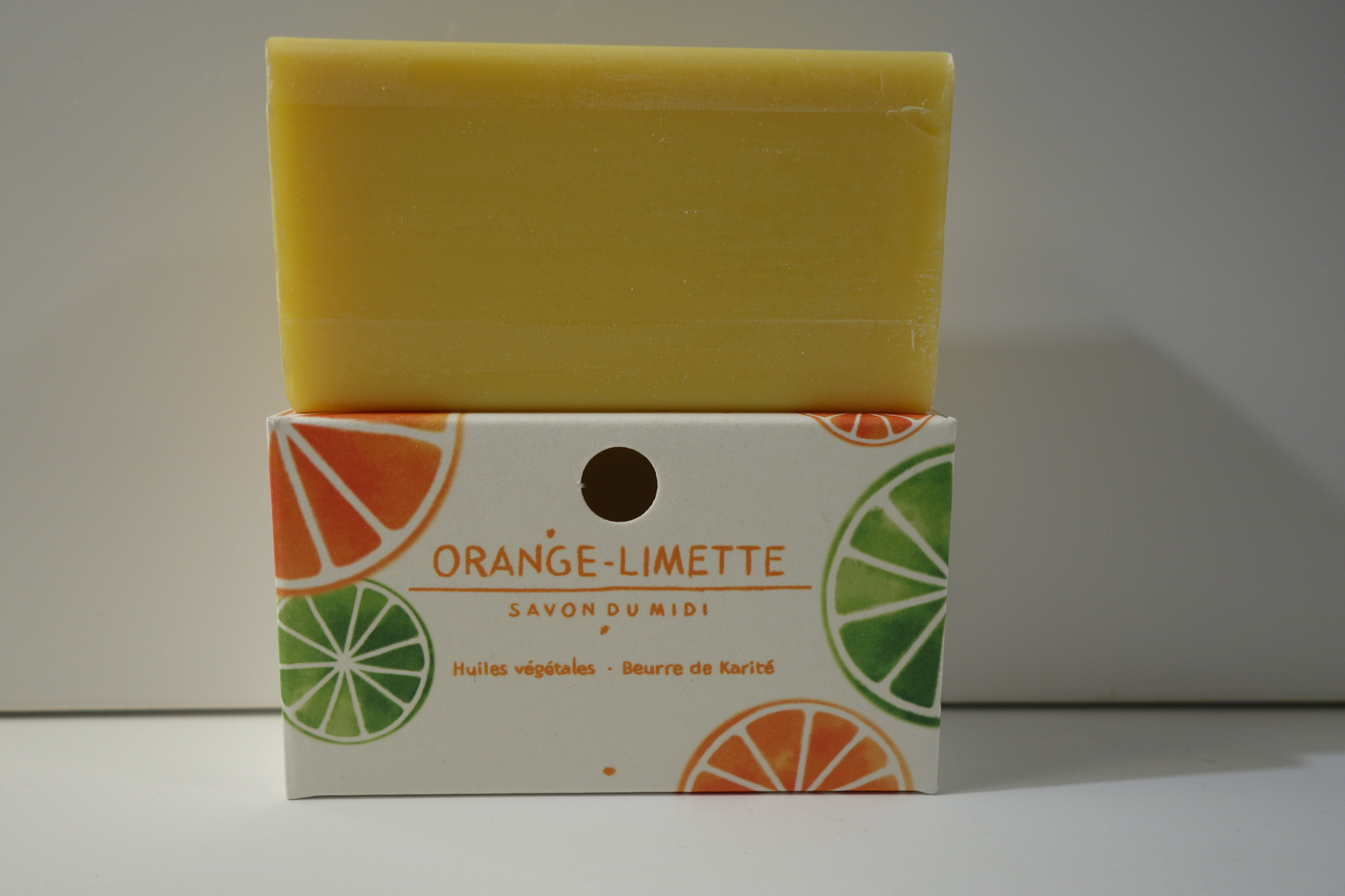 SAVON DU MIDI  Karitéseife Orange-Limette 100gr.