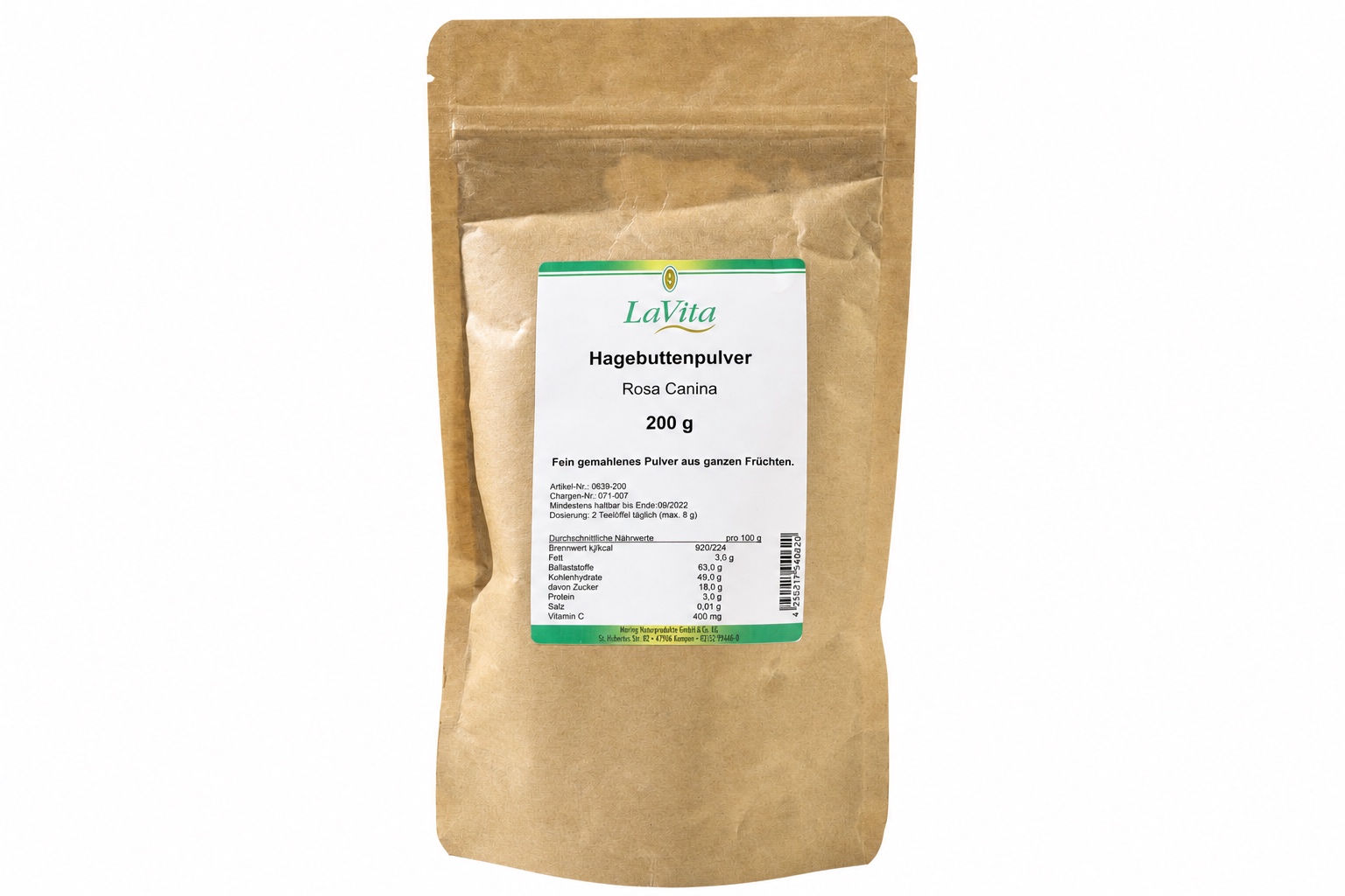 Hagebuttenpulver Rosa Canina LaVita 200g