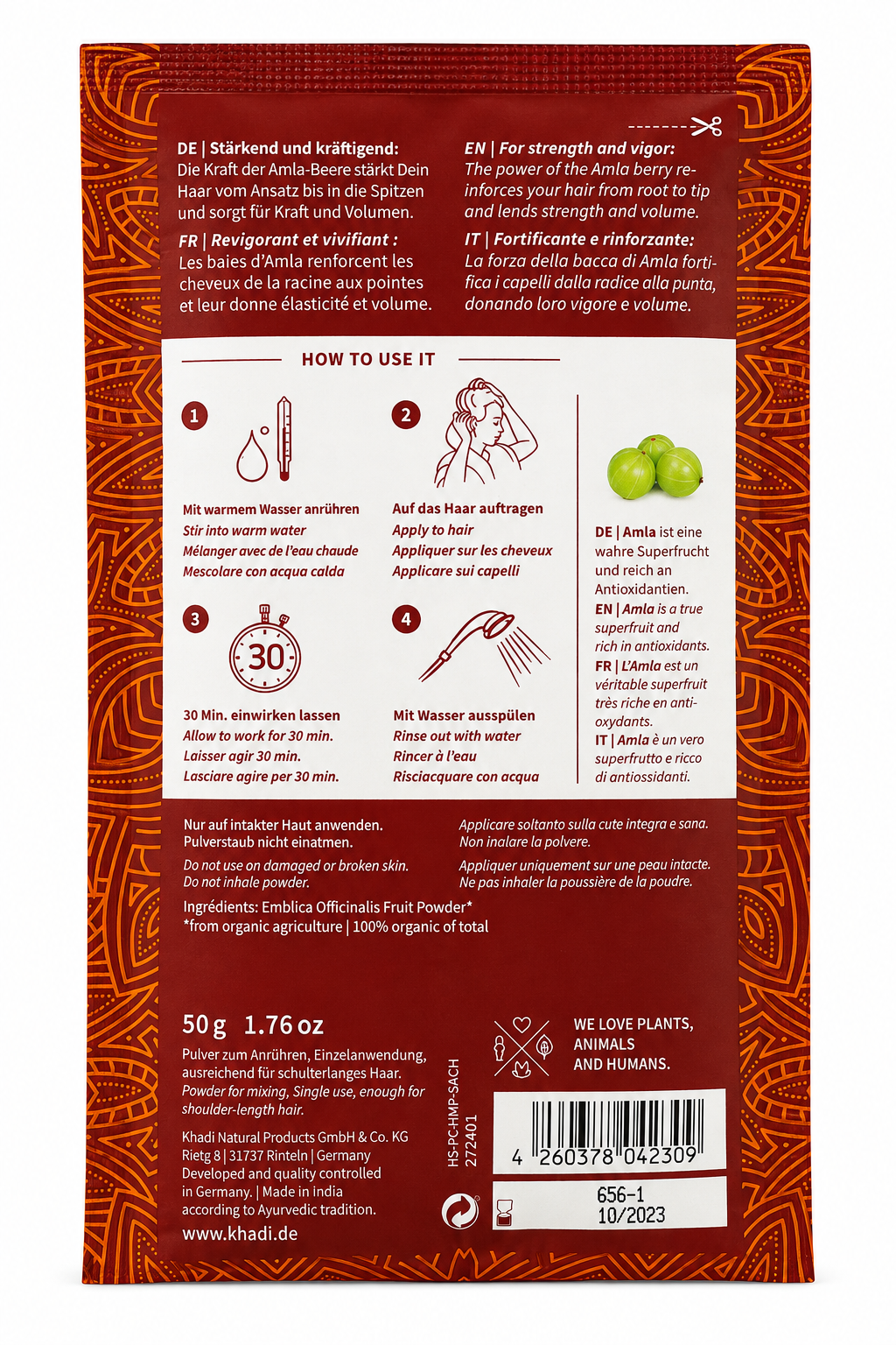 AYURVEDISCHE HAARMASKE THE POWER OF AMLA khadi