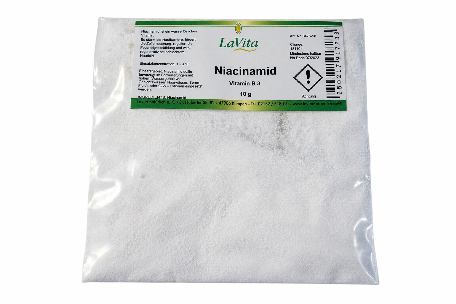 LaVita Niacinamid Vitamin B3 10g