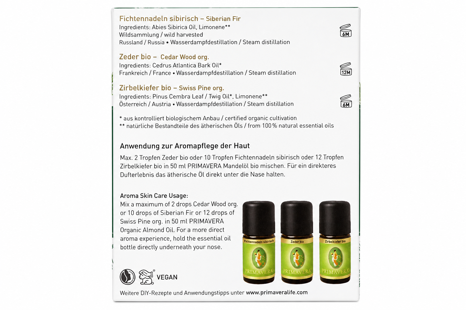 PRIMAVERA-SET Duftende Waldkraft ätherische Öle
