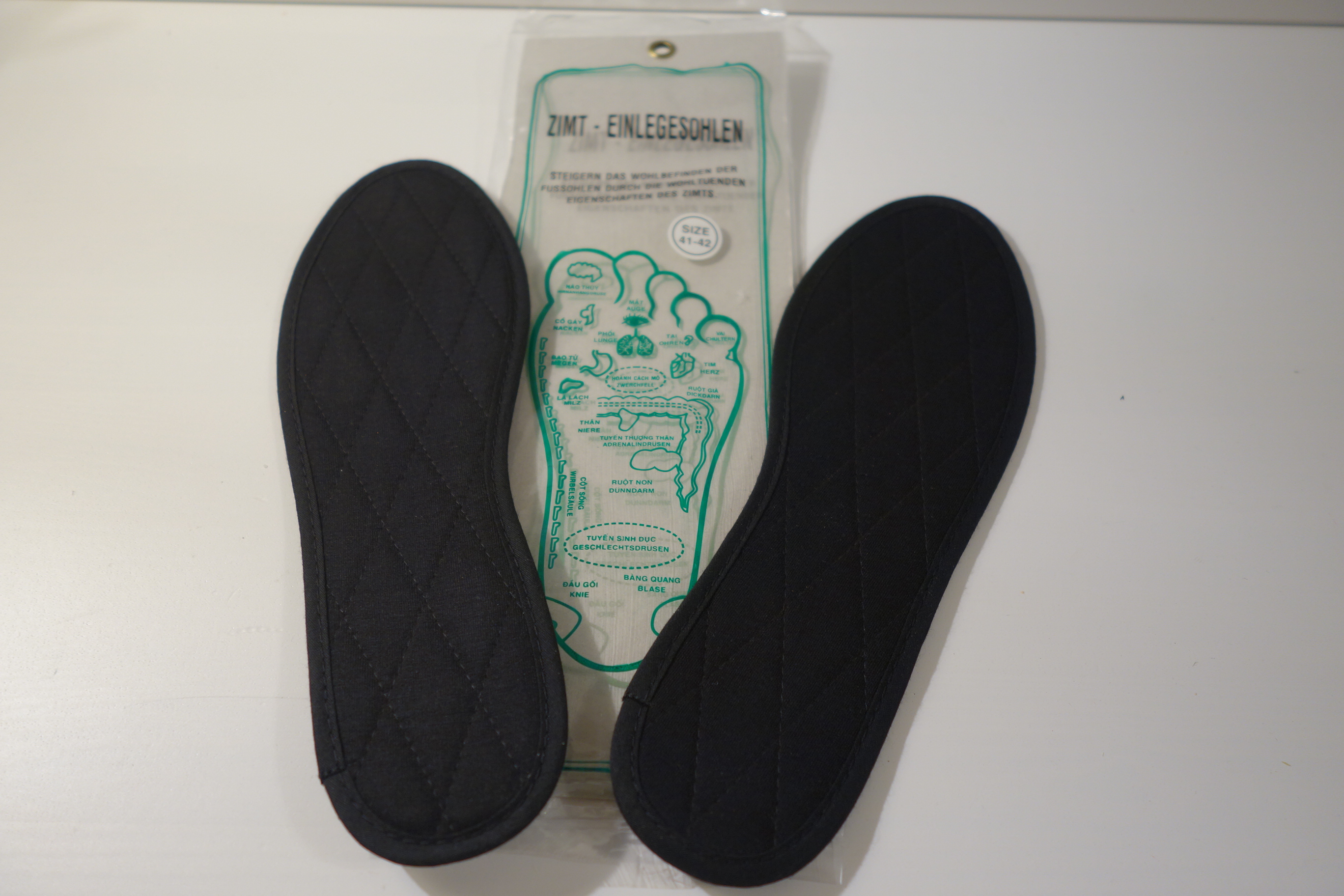 LaVita Zimt-Einlegesohlen schwarz gesteppt 35/35 - 45/46