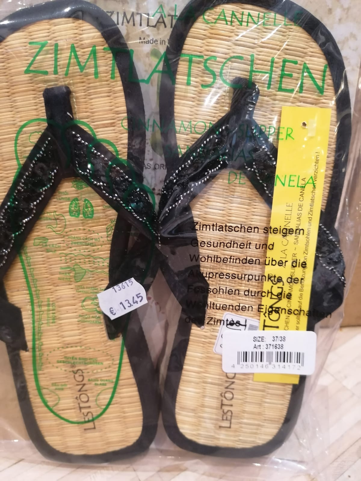 Zimt-Latschen - Zehentrenner schwarz