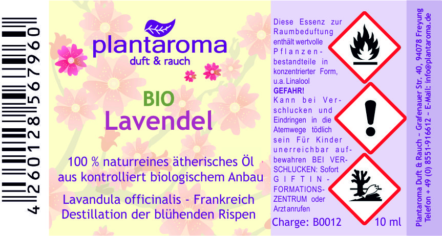 plantaroma Bio Lavendel 100% naturreines ätherisches 10ml