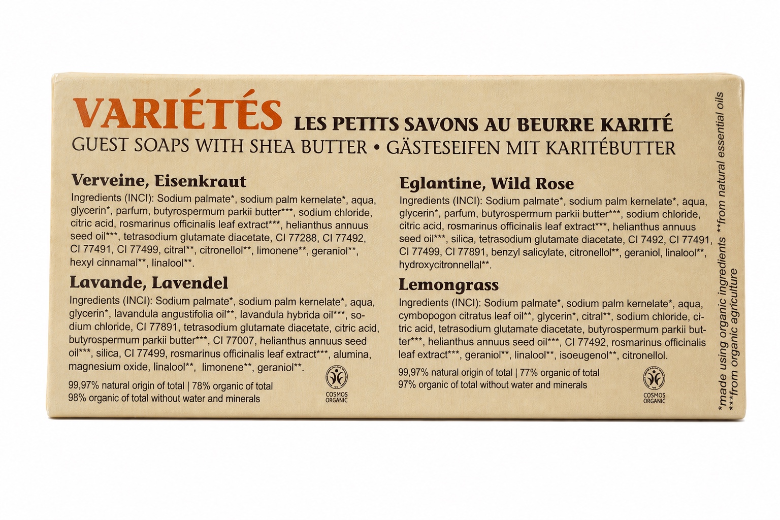 SAVON DU MIDI  Karité Gästeseifen Variétés 4x20gr