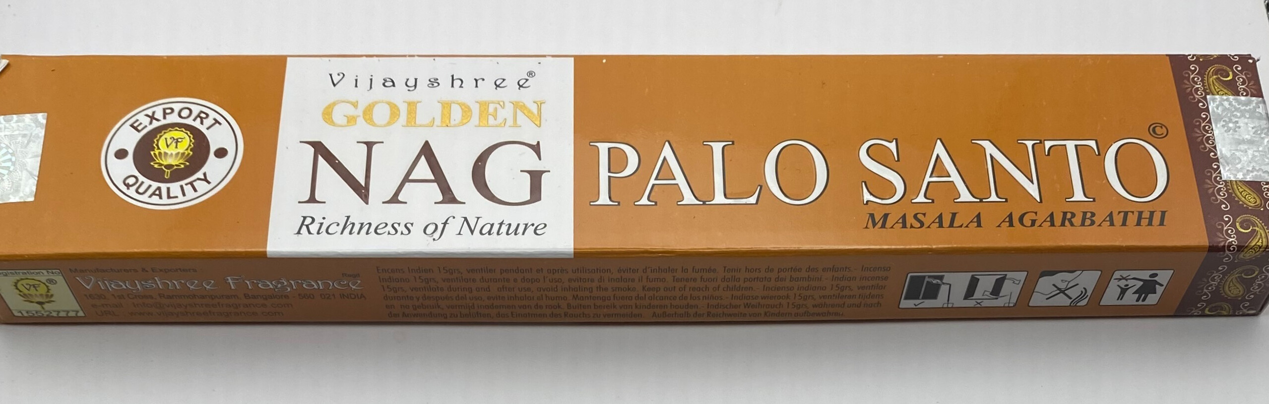 Vijayshree Golden NAG  Räucherstäbchen  Palo Santo Masala Agarbathi 15g