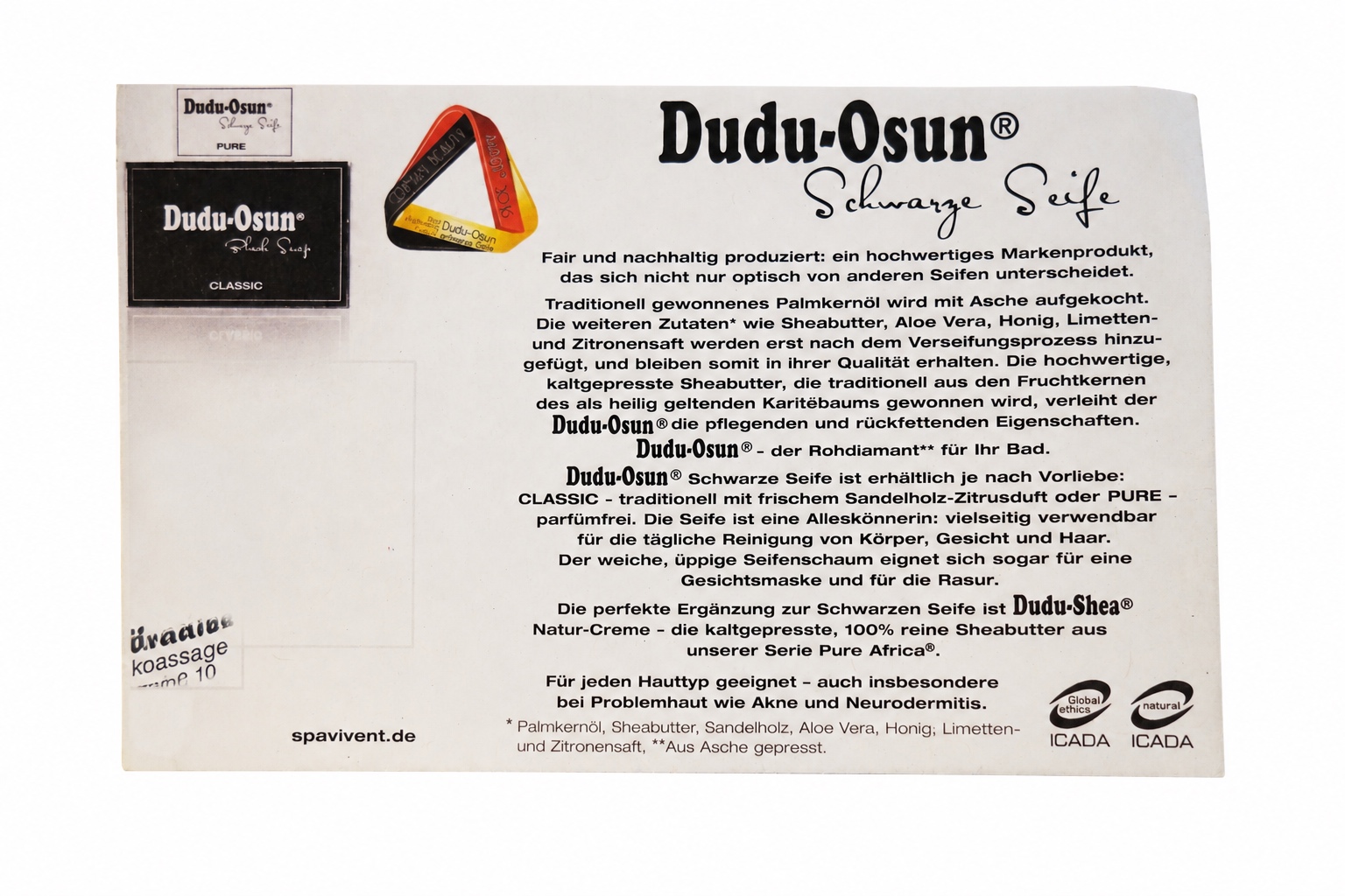 Dudu-Osun® schwarze Seife PURE -parfümfrei