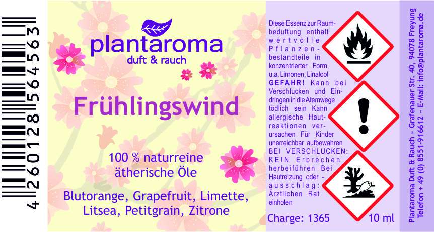 plantaroma Frühlingswind 100% naturreines ätherisches 10ml