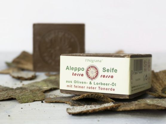 FINingrana Aleppo Seife terra rossa aus Olivenöl mit feiner roter Tonerde