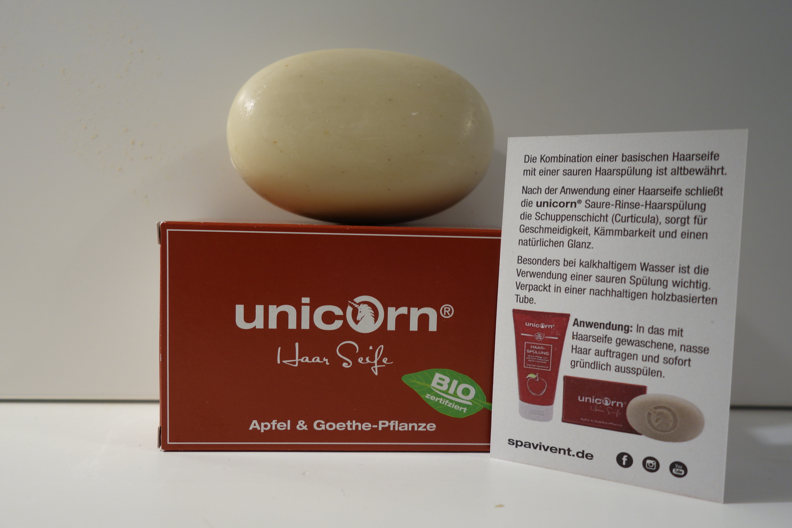 unicorn® Haarseife Apfel & Goethe-Pflanze