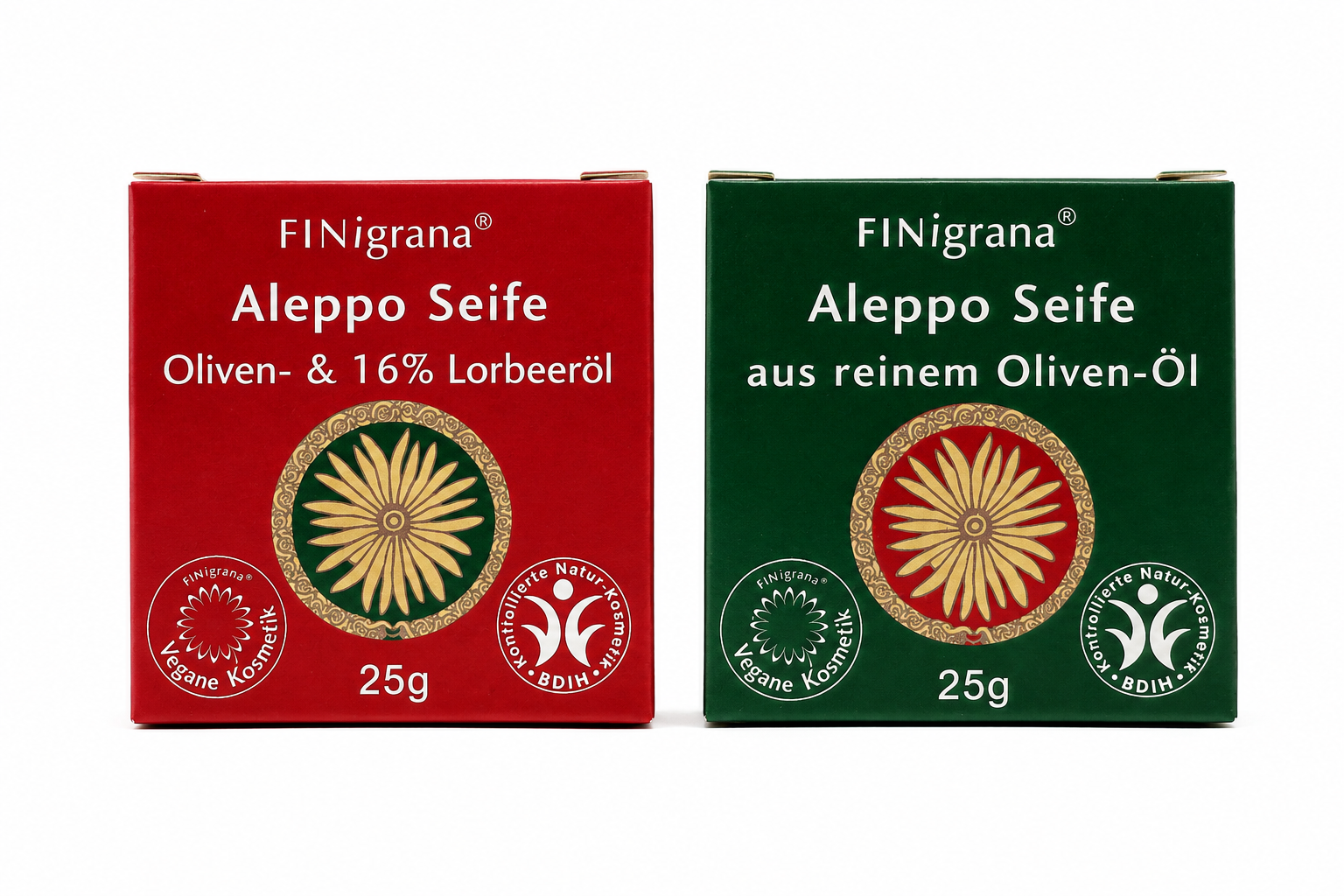Aleppo-Seifen quatratisch in Box 25g