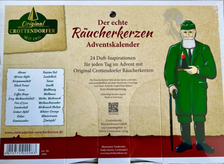 Crottendorfer Räucherkerzen-Adventskalender Motiv 2023